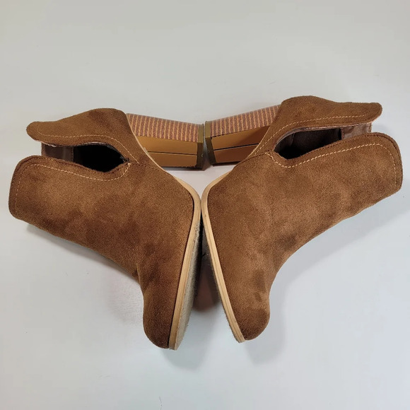 Rue 21 Brown Ankle Boots with Side Cutout Faux Suede Size Women's Large 8/9 - Picture 7 of 11